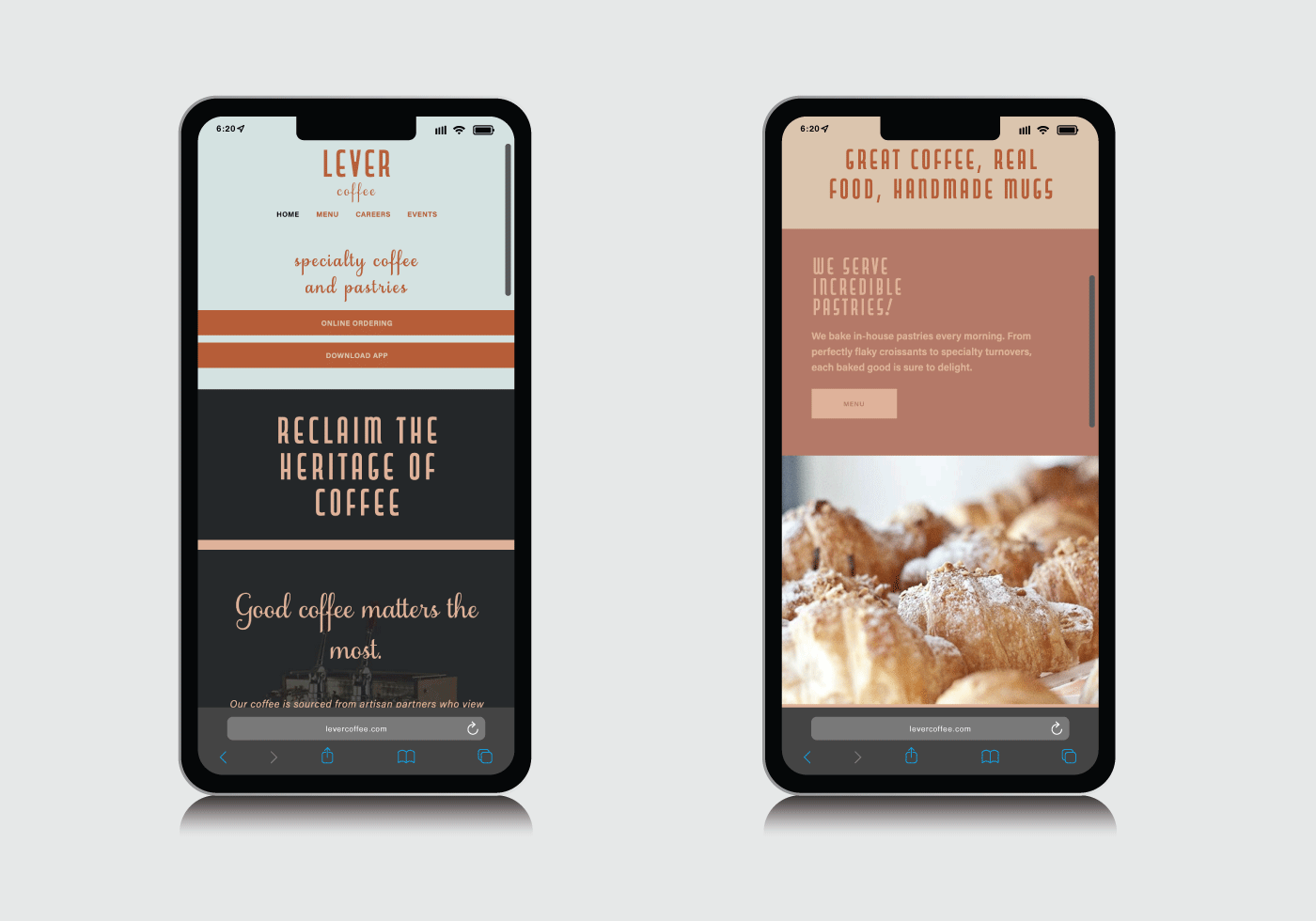 Lever Coffee Mobile Website